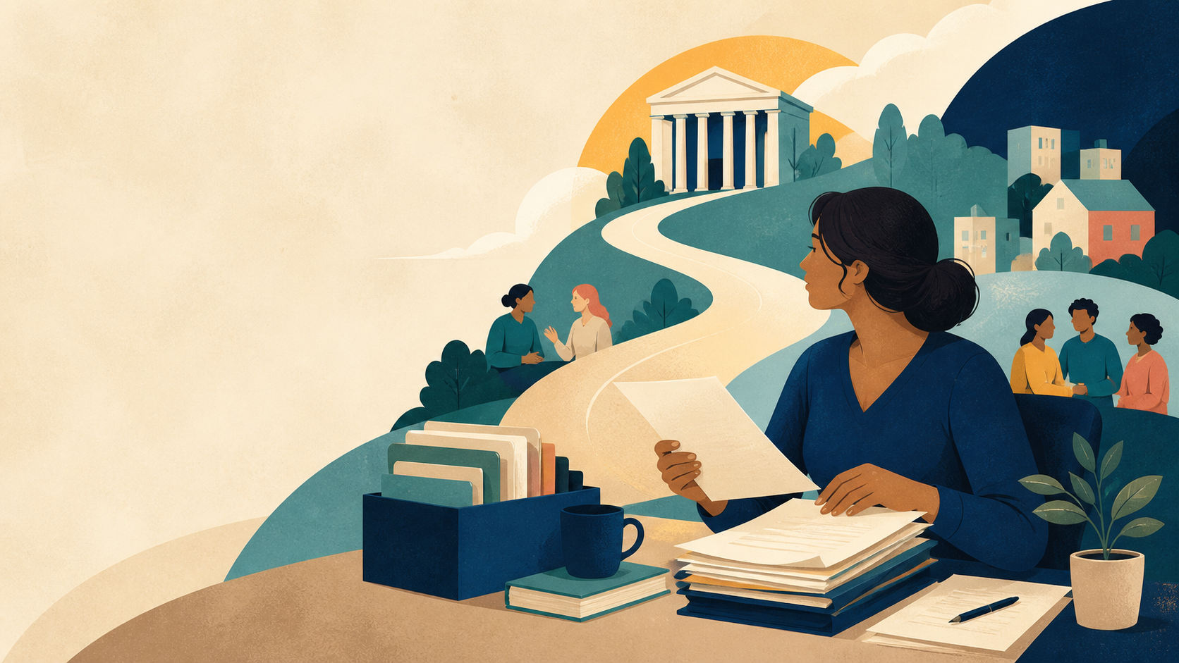 A person organizing legal documents and finding a clear path forward